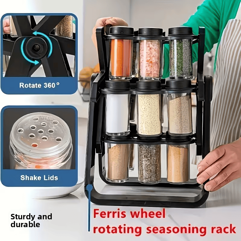 18-Jar Rotating Spice Rack Organizer
