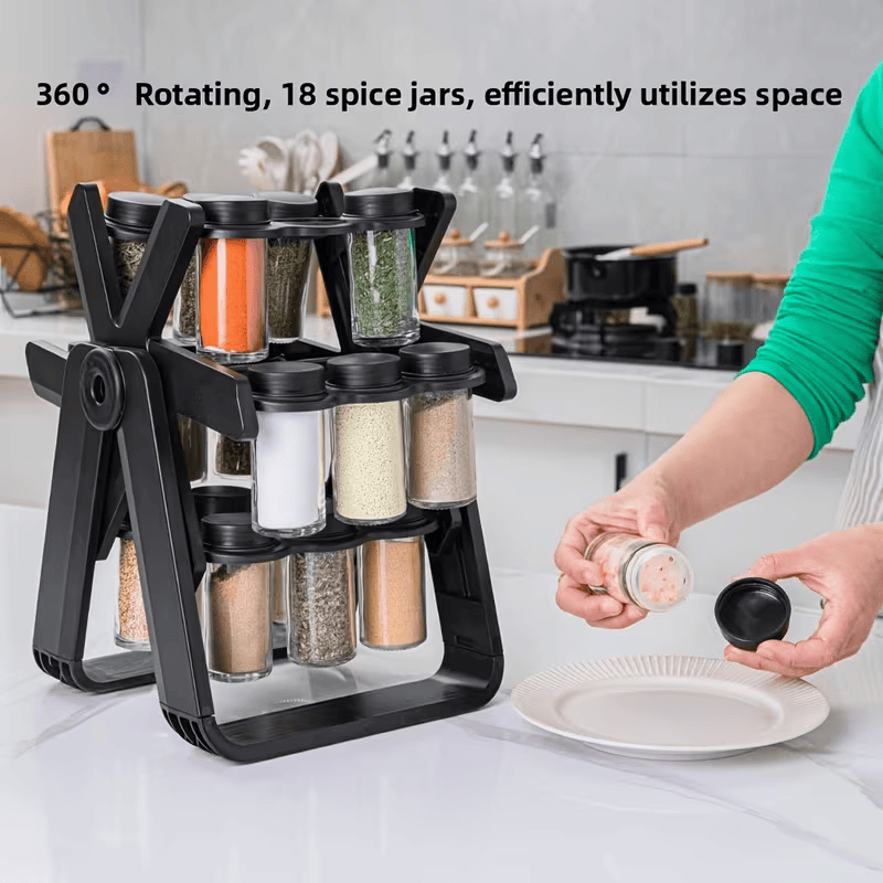 18-Jar Rotating Spice Rack Organizer