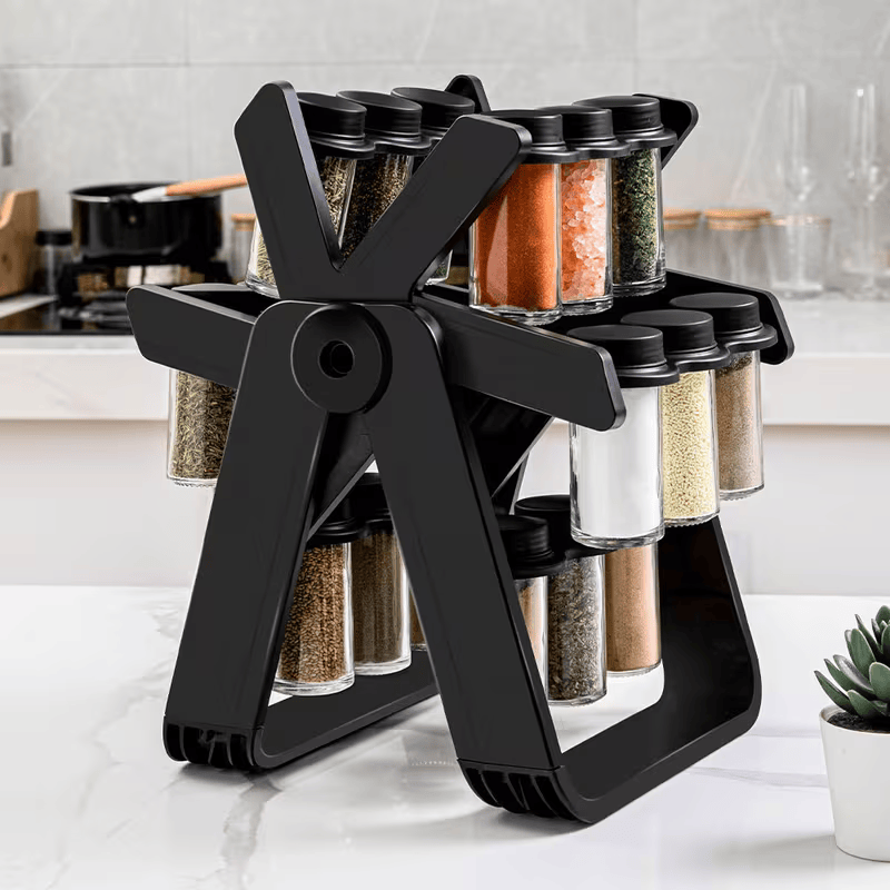 18-Jar Rotating Spice Rack Organizer