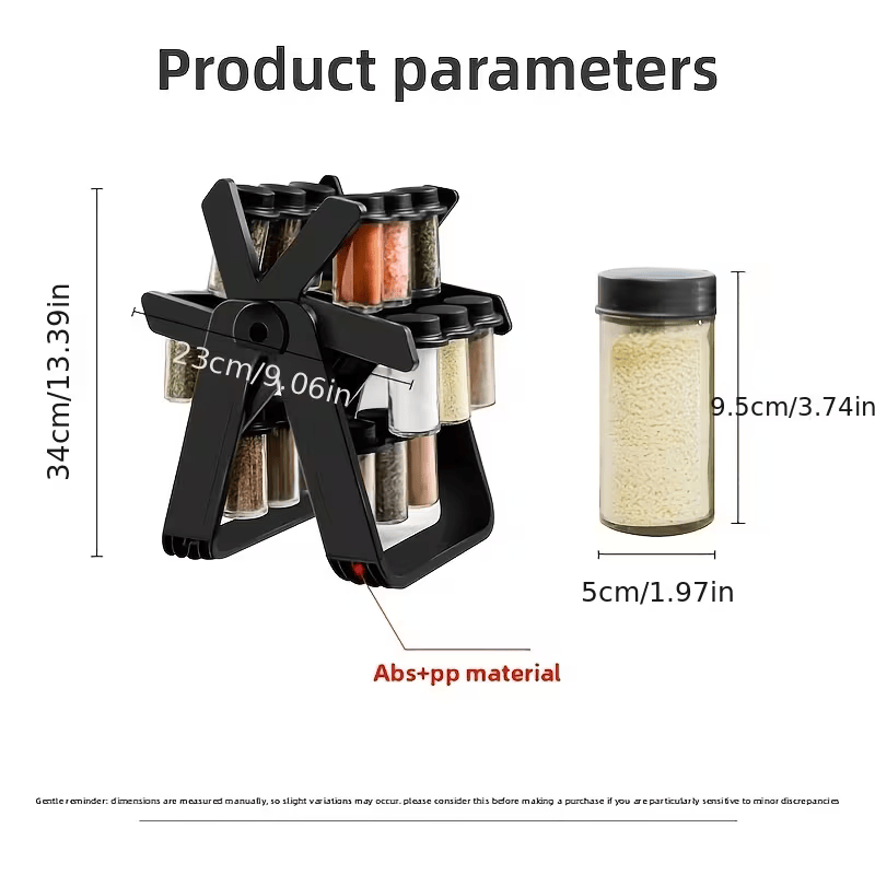 18-Jar Rotating Spice Rack Organizer